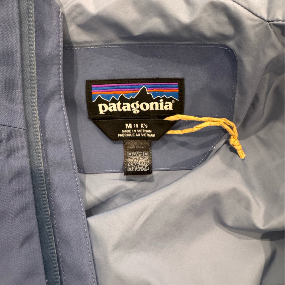 Patagonia Kids Goretex Snowboard Ski Blue Storm Shift Jacket Medium 10 Yr Recco - Picture 7 of 10